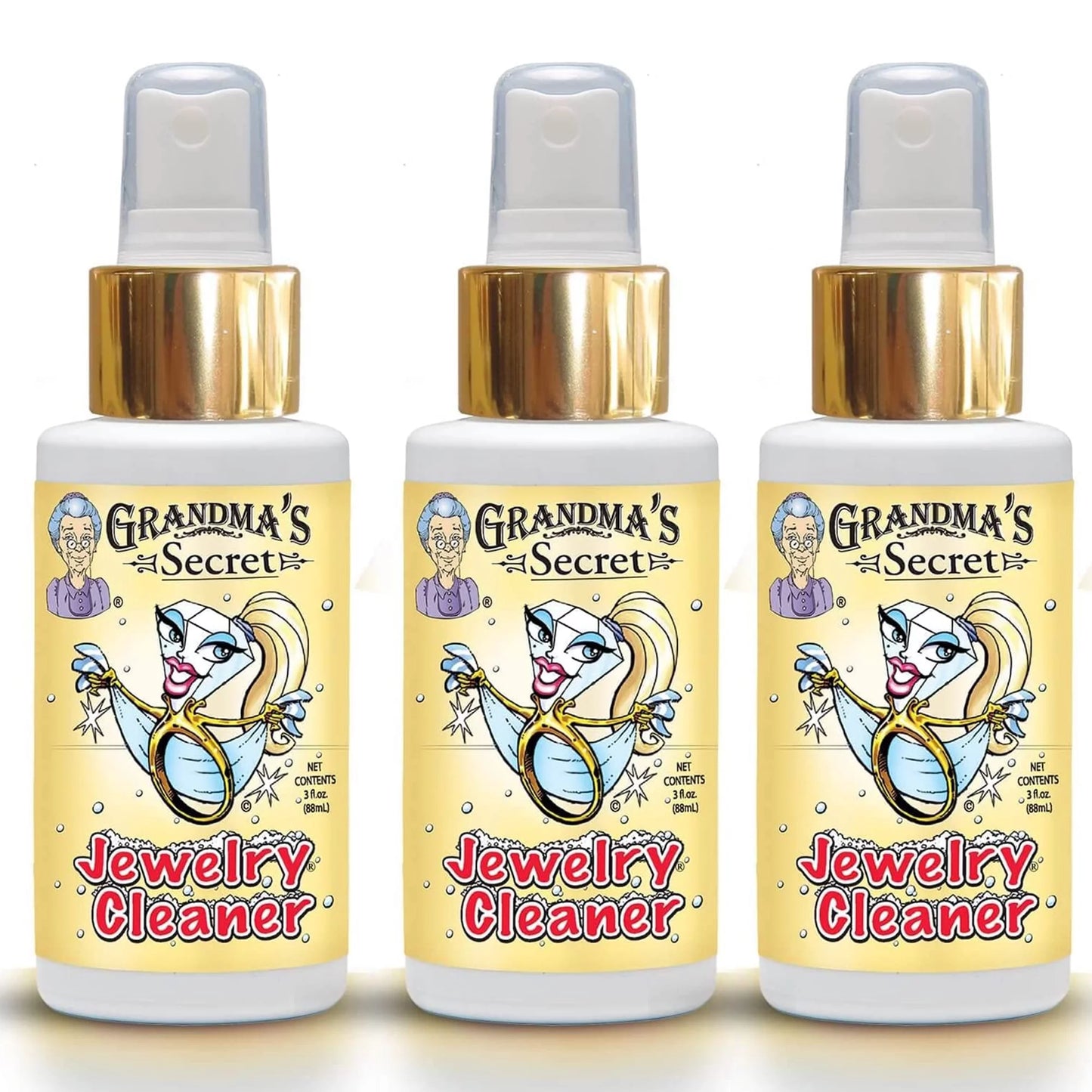 Grandma’S Secret Jewelry Cleaner Spray Gold Silver Cleaning Solution Tarnish Remover 3Oz