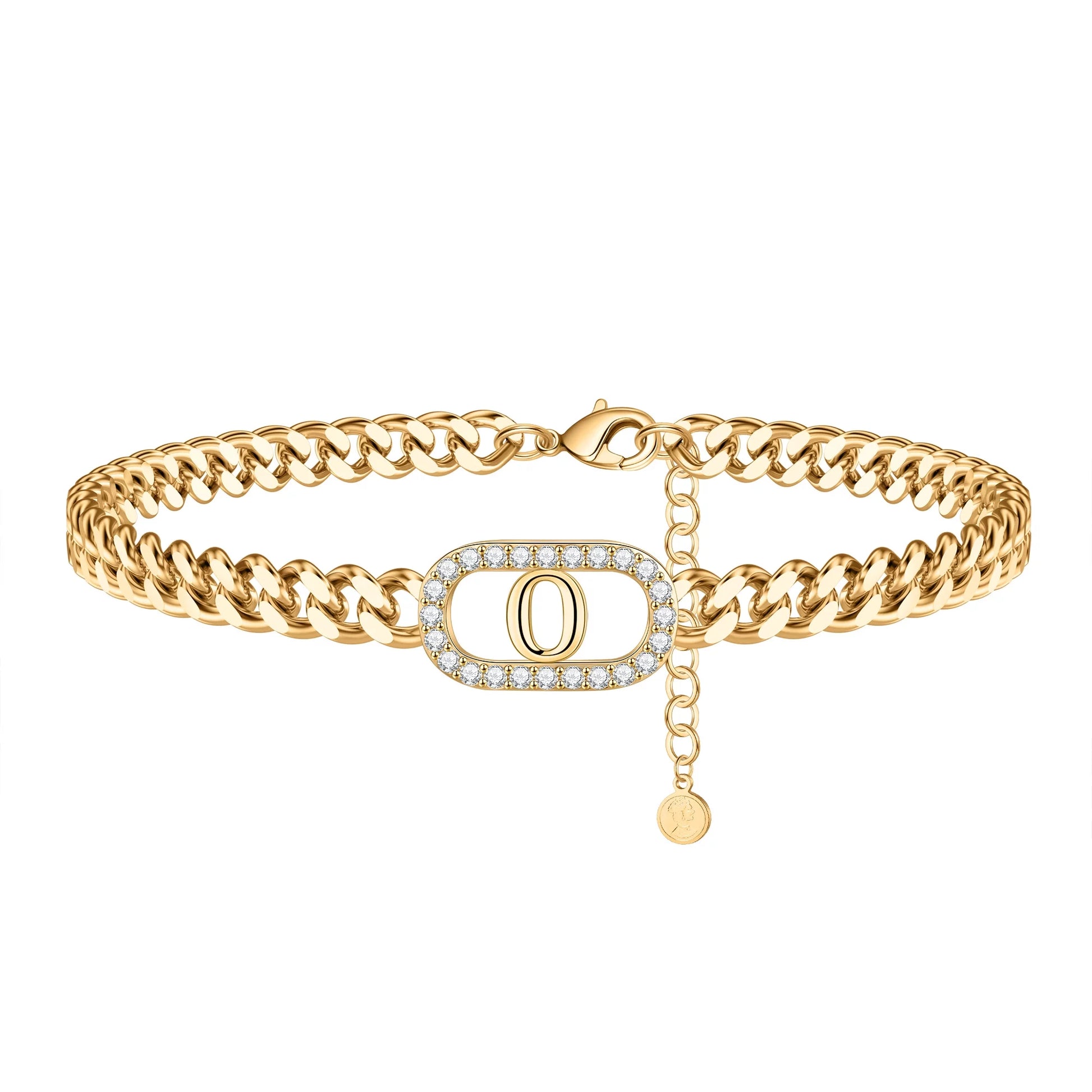 Gold Initial Ankle Bracelets for Women 14K Gold Filled Gold Anklets for Women Cuban Link Anklets for Women Handmade Gold Ankle Bracelets for Women