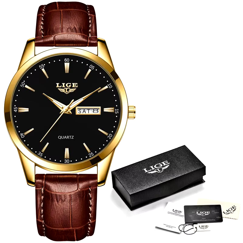 Fashion Watches Men Top Brand Luxury Quartz Watch Men Leather Strap Waterproof Business Casual Men Wristwatches Clock